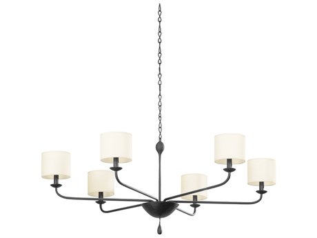 Troy Lighting Osmond 6-Light Black Iron Drum Chandelier