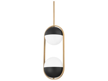 Troy Lighting Willard 2-Light Patina Brass Glass Globe Mini Pendant