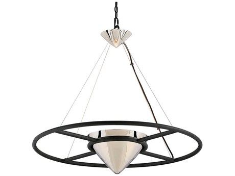 Troy Lighting Zero Gravity 1-Light Carbide Black Polished Nickel LED Geometric Pendant