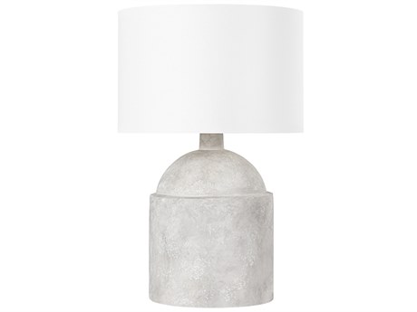 Troy Lighting Torrance Ceramic Weathered Grey Off White Linen Buffet Lamp