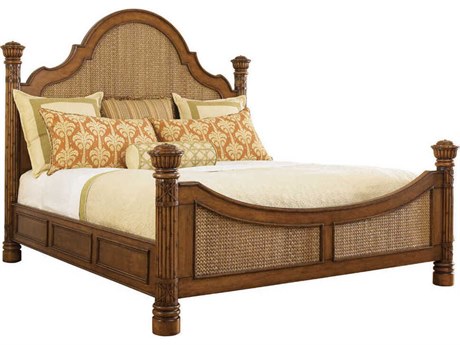 Tommy Bahama Island Estate Round Hill Wood King Poster Bed