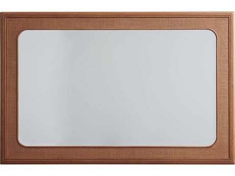 Tommy Bahama Palm Desert Wood Framed Raffia Rectangular Wall Mirror