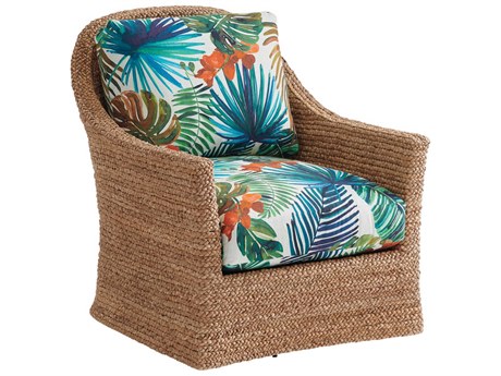 Tommy Bahama Palm Desert Swivel Brown Fabric Soren Accent Chair