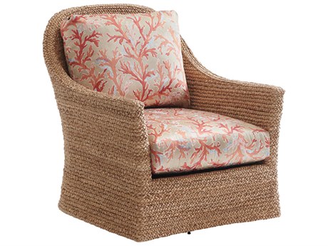 Tommy Bahama Palm Desert Swivel Brown Fabric Soren Accent Chair