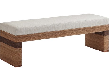 Tommy Bahama Palm Desert Beige Upholstered Rosemead Accent Bench