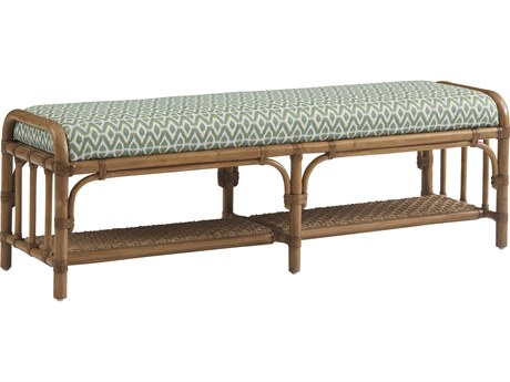 Tommy Bahama Key Biscayne Green Upholstered Accent Bench