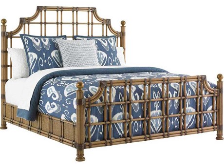 Tommy Bahama Twin Palms St. Kitts Rattan Queen Poster Bed