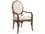 Tommy Bahama Bali Hai Gulfstream Oval Back Rattan White Fabric Upholstered Arm Dining Chair  TO59388102