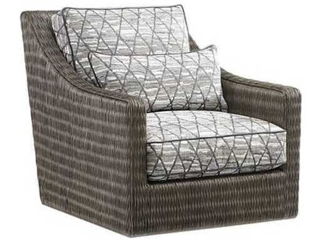 Tommy Bahama Cypress Point Hayes Chair-Loose Back Rattan Accent Chair