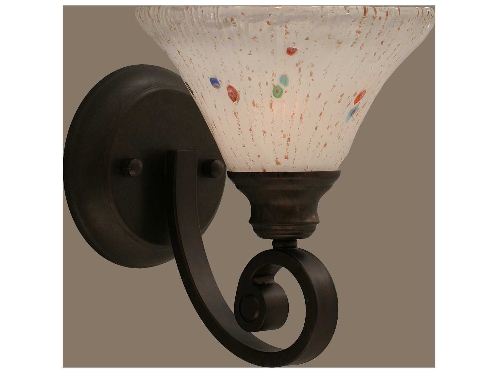 Toltec Lighting Curl Bronze & Frosted Crystal Glass Wall Sconce TOL151BRZ751