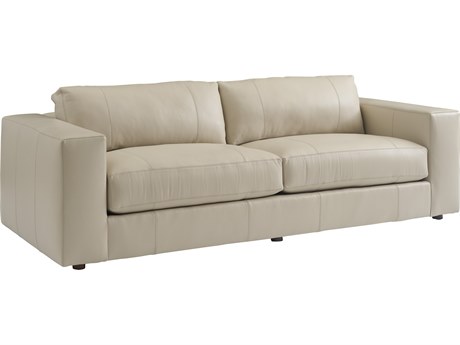 Tommy Bahama Key Biscayne Cream Leather Sofa
