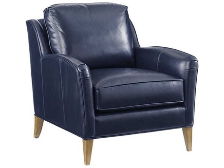 Tommy Bahama Twin Palms Blue Leather Accent Chair