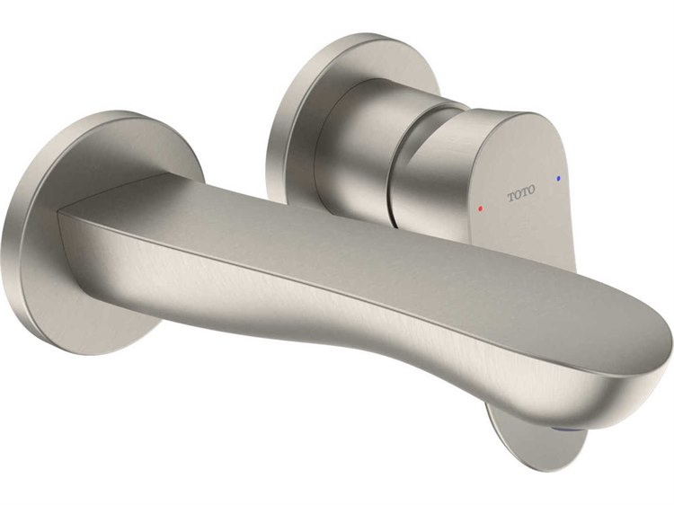 Photos - Tap TOTO GO-Series Wall-Mount Single-Handle Brushed Nickel Bathroom Faucet with Comfort Glide Technology TLG01310UA#BN 