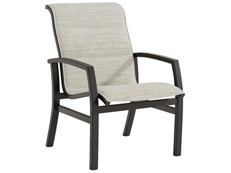 Tropitone Muirlands Padded Sling Aluminum Low Back Dining Arm Chair