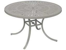Tropitone Patterned La'stratta Aluminum 48'' Round Dining Table with Umbrella Hole