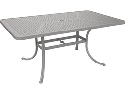 Tropitone Patterned Boulevard Aluminum 66''W x 40''D Rectangular Dining Table with Umbrella Hole