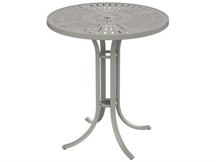 Tropitone Patterned La'stratta Aluminum 36'' Round Bar Table with Umbrella Hole
