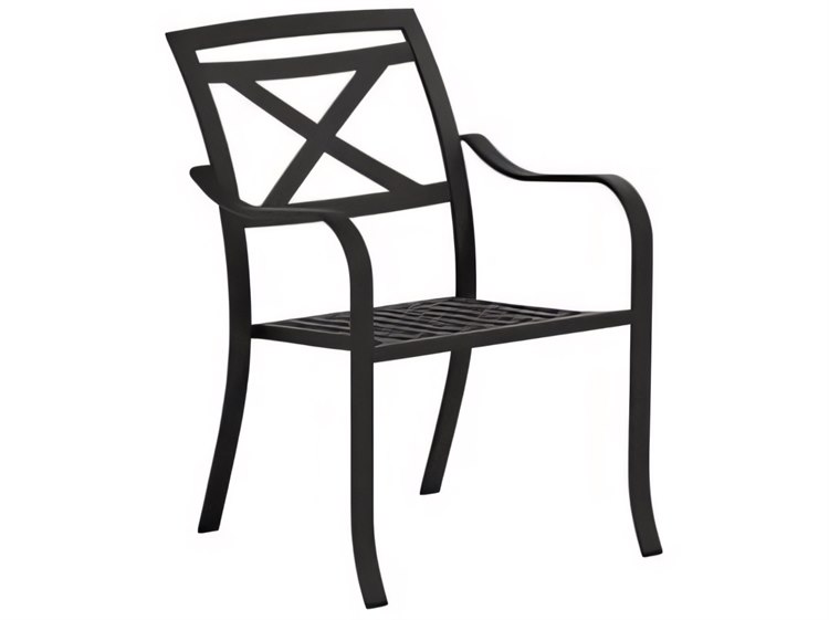 Tropitone Catalina Cast Aluminum Stackable Dining Arm Chair X Back