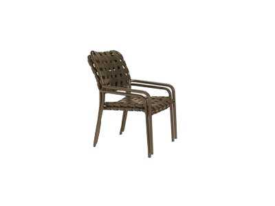 Tropitone Kahana Cross Strap Aluminum Stackable Dining Arm Chair | TP260524