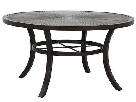 Tropitone Cast KD Aluminum Linea 48'' Round Dining Table with Umbrella Hole