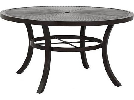 Tropitone Cast KD Aluminum Linea 54'' Round Dining Table with Umbrella Hole