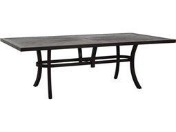 Tropitone Cast KD Aluminum Linea 84''W x 44''D Rectangular Dining Table with Umbrella Hole