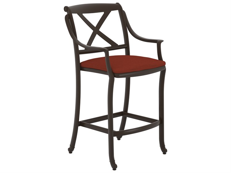 Tropitone Belmar X Back Cast Aluminum Stationary Bar Stool With Seat Tropitone Belmar X Back Cast Aluminum Stationary Bar Stool With Seat Pad 31142605