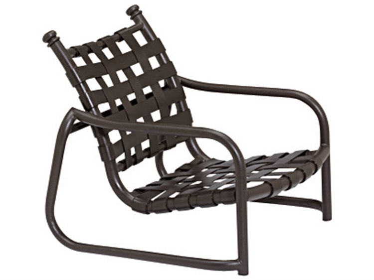 Tropitone La Scala Cross Strap Aluminum Stackable Sand Lounge Chair