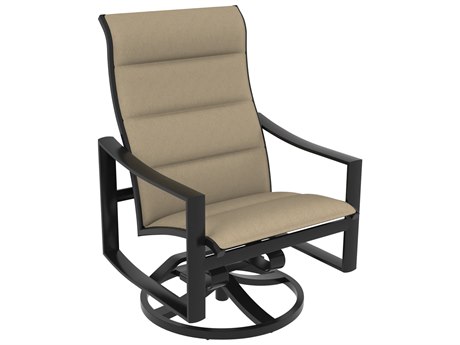 Tropitone Kenzo Padded Sling Aluminum Swivel Rocker Lounge Chair