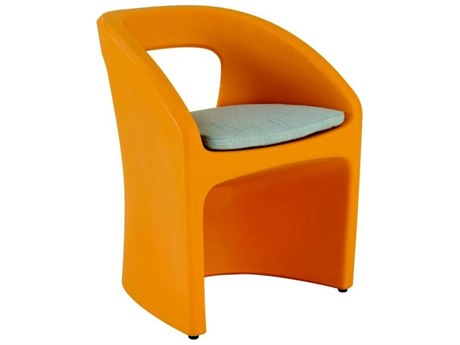Tropitone Radius Marine Grade Polymer Resin Dining Arm Chair with Seat Pad