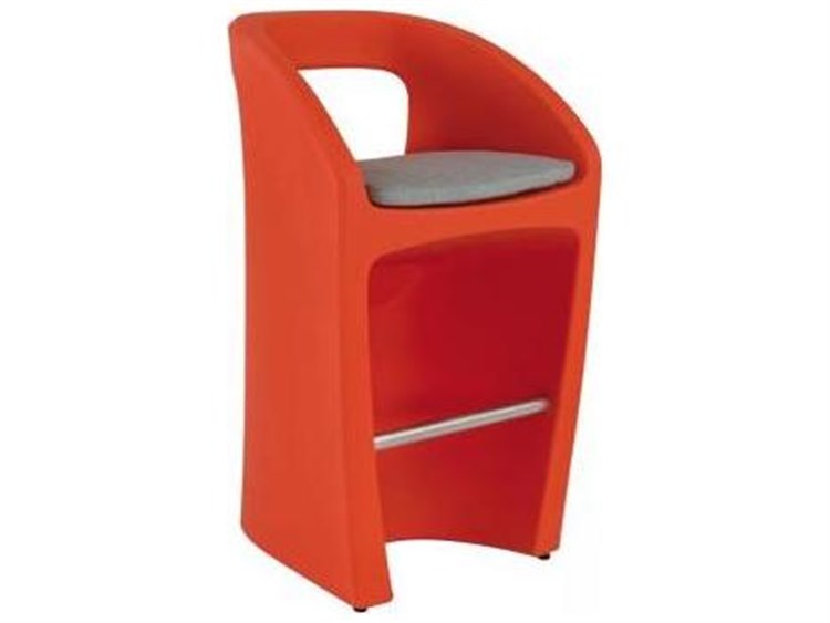 Tropitone Radius Marine Grade Polymer Outdoor Bar Stool with Seat Pad and 15 lbs. Weight