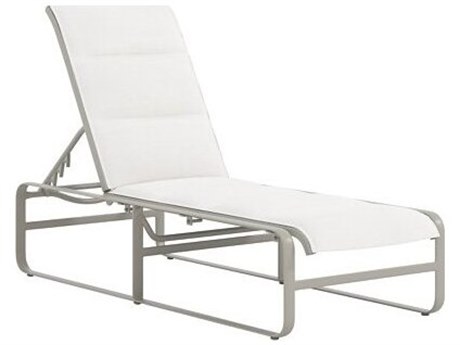 Tropitone Brasilia Padded Sling Aluminum Chaise Lounge with Arms