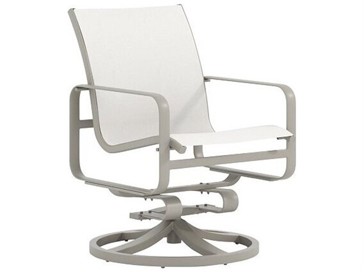 Tropitone Brasilia Sling Aluminum Swivel Rocker Dining Arm Chair