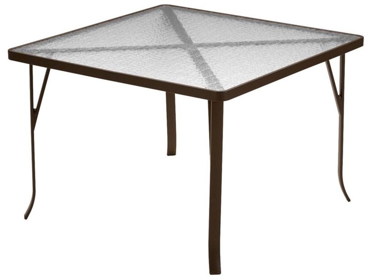 Tropitone Acrylic Cast Aluminum 42'' Square ADA Dining Table with Umbrella Hole