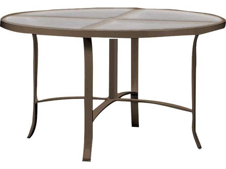 Tropitone Acrylic Cast Aluminum 48'' Round Dining Table with Umbrella Hole