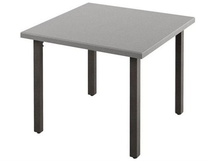 Tropitone Matrix Aluminum Square Faux Stone Patio Dining Table With Umbrella Hole Tp441976u28