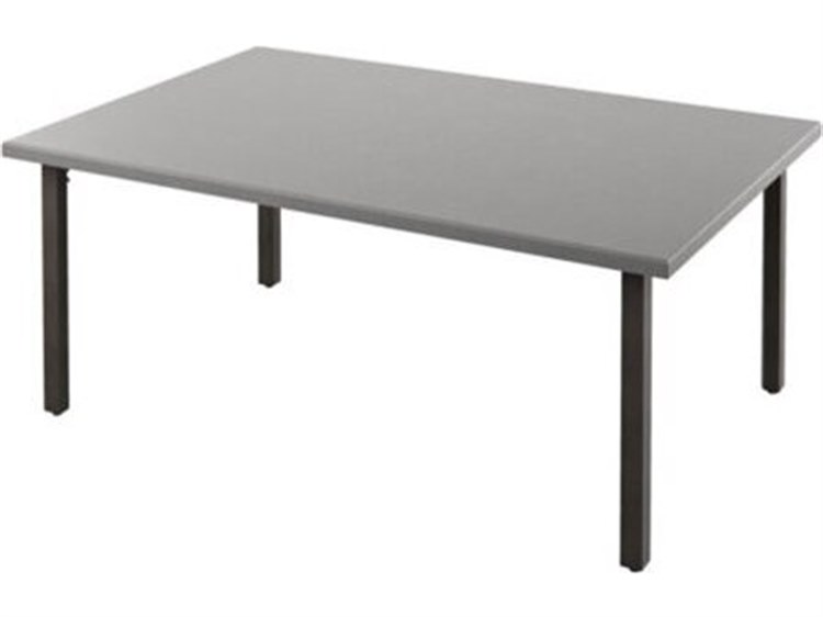 Tropitone Matrix Aluminum Rectangular KD Outdoor Patio Dining Table with Umbrella Hole
