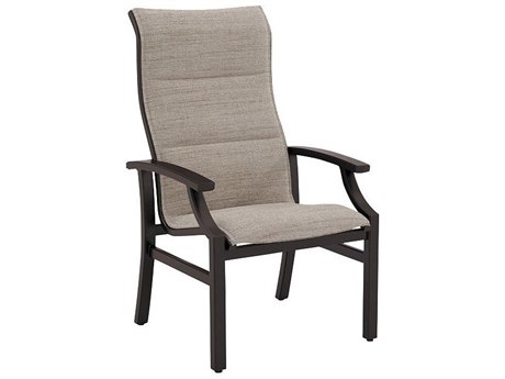 Tropitone Marconi Padded Sling Aluminum High Back Dining Arm Chair