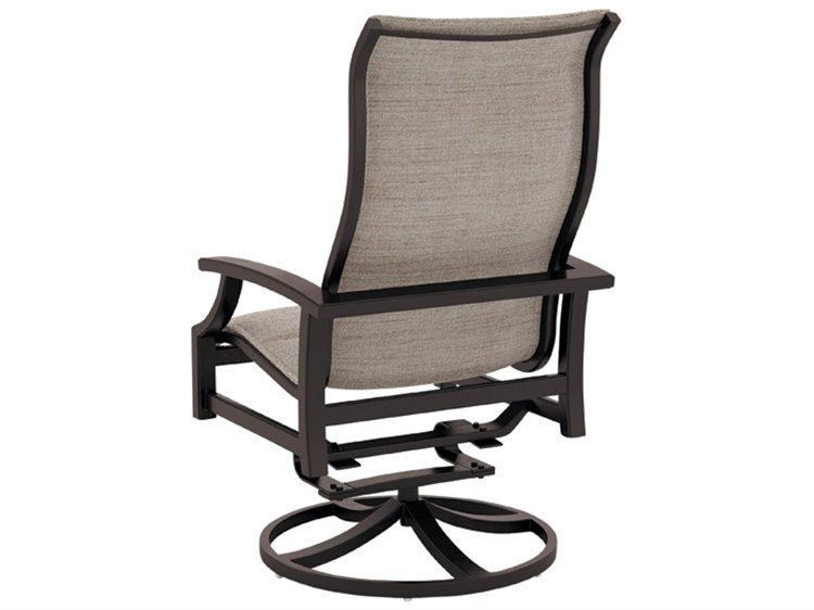 Tropitone Marconi Padded Sling Aluminum High Back Swivel Rocker Dining ...