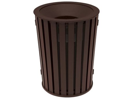 Tropitone District Aluminum Round Waste Receptacle with Dome Hood and Ash Urn Slat