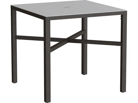 Tropitone Parson Solid Top Aluminum 37" Square KD Counter Table with Umbrella Hole