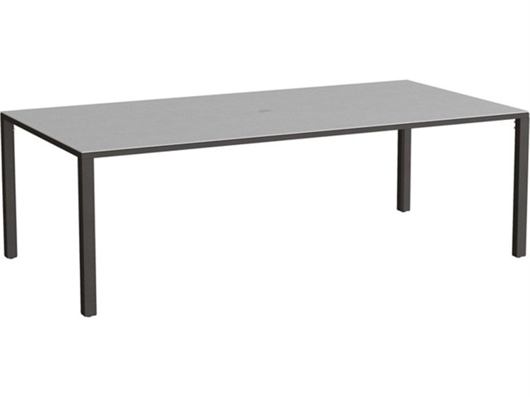 Tropitone Parson Solid Top Aluminum 84" x 42" Rectangular Dining Table with Umbrella Hole