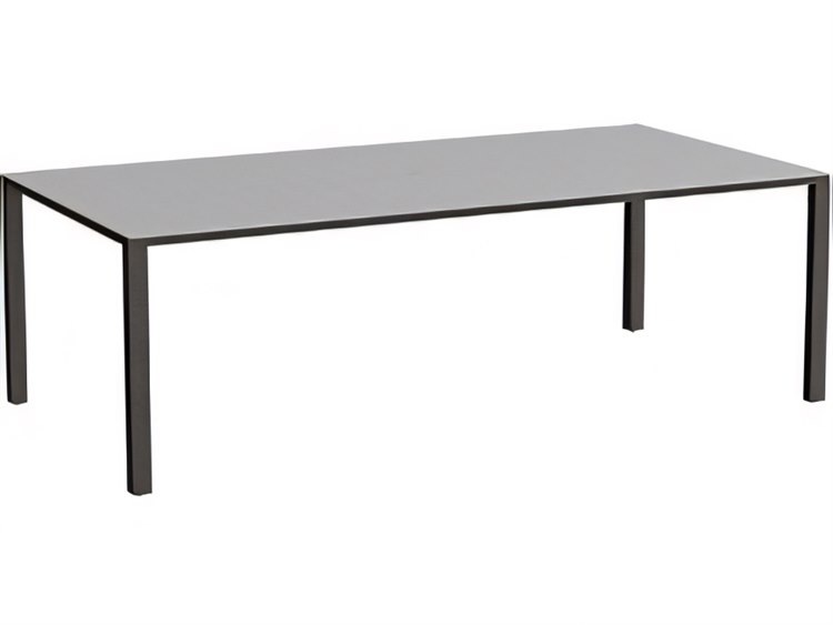 Tropitone Parson Solid Top Aluminum 84" x 42" Rectangular KD ADA Dining Table with Umbrella Hole