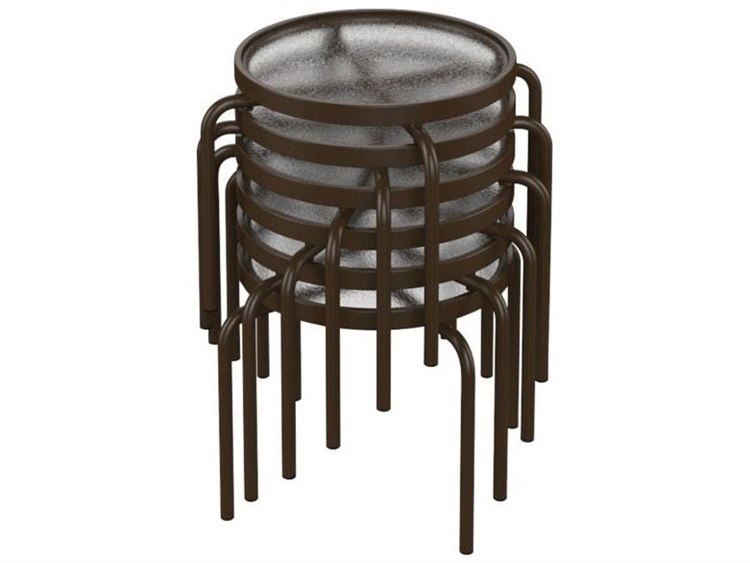 Tropitone Round Stacking Tea Table Cast Aluminum 2