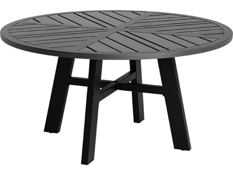 Tropitone Crestwood Tables Aluminum Round Umbrella Hole Dining Table