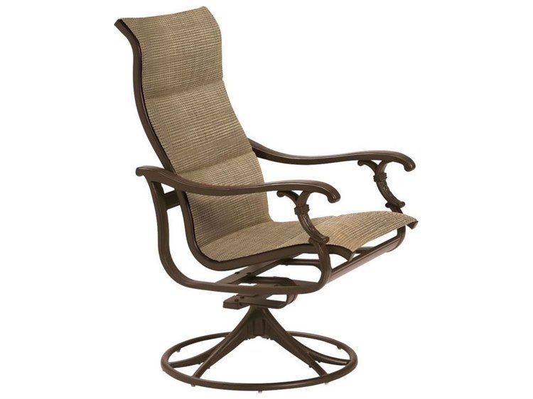 Tropitone Ravello Padded Sling Aluminum Swivel Rocker Dining Chair Tropitone Ravello Padded Sling Aluminum Swivel Rocker Dining Chair 650770ps