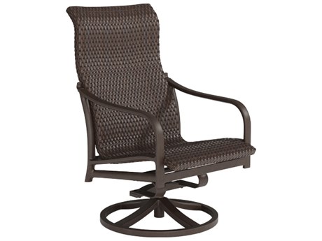 Tropitone Andover Woven High Back Swivel Rocker Dining Arm Chair