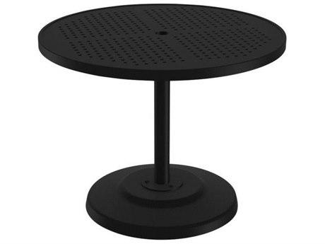 Tropitone Boulevard Aluminum 36'' Round KD Pedestal Dining Table with Umbrella Hole