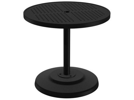 Tropitone Boulevard Aluminum 30'' Round KD Pedestal Dining Table with Umbrella Hole
