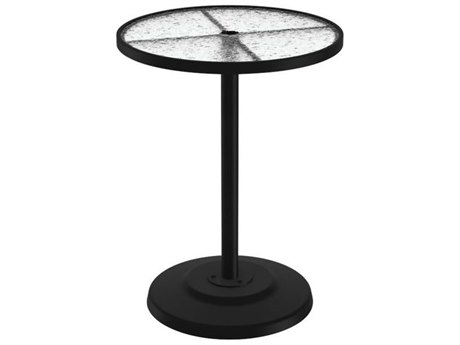 Tropitone Acrylic Cast Aluminum 30'' Round KD Pedestal Bar Table with Umbrella Hole